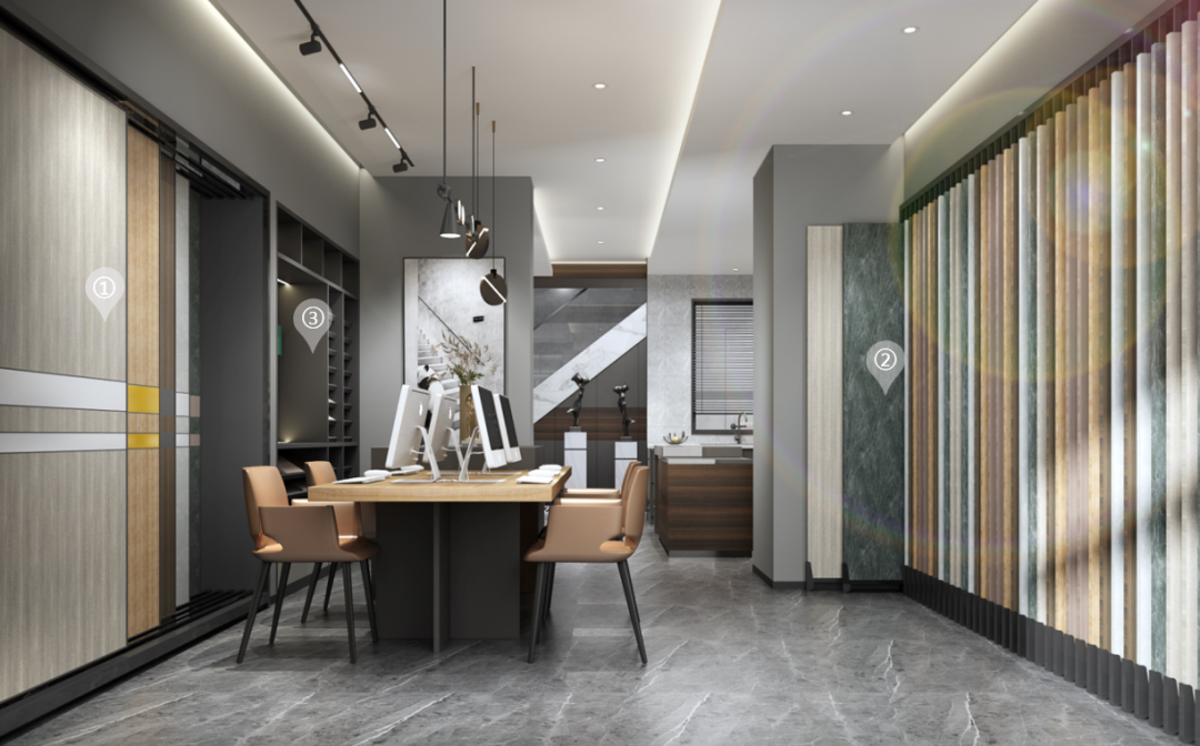 華洲木業(yè)︱廣西梧州戰(zhàn)略合作商 168㎡ 復(fù)式展廳空間設(shè)計(jì)案例(圖4)